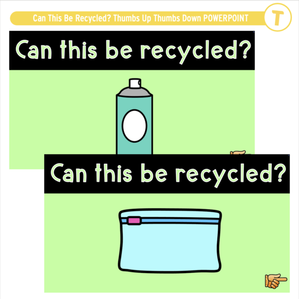 Can This Be Recycled? Thumbs Up Thumbs Down POWERPOINT - Image 3